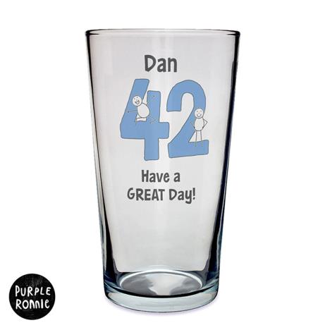 Personalised Purple Ronnie Big Age Male Straight Sided Pint Glass Extra Image 2